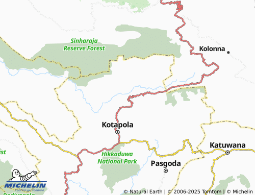MICHELIN Deniyaya map - ViaMichelin