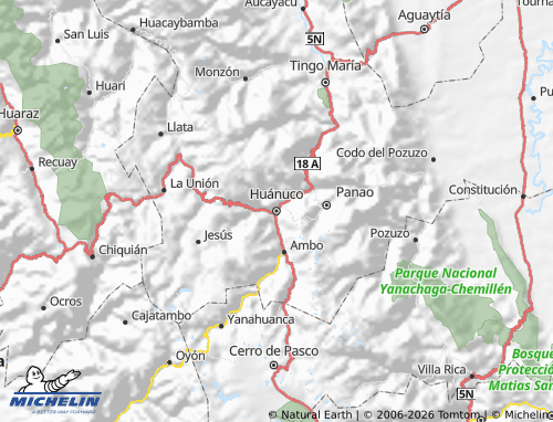MICHELIN Huánuco map - ViaMichelin