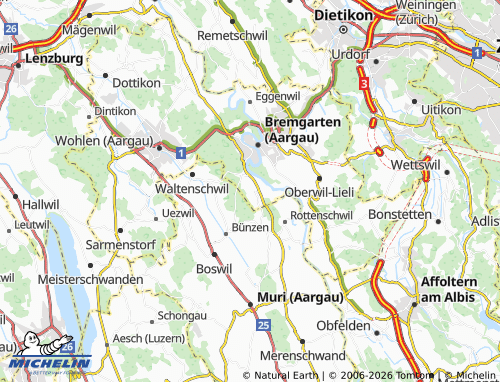Mapa MICHELIN Hermetschwil-Staffeln - ViaMichelin