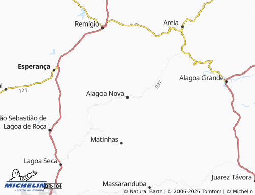 MICHELIN-Landkarte Alagoa Nova - ViaMichelin