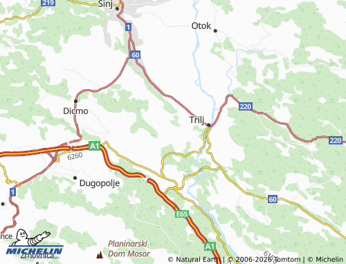 MICHELIN-Landkarte Vojnić Sinjski - ViaMichelin