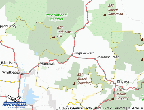 MICHELIN Kinglake West map - ViaMichelin