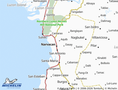MICHELIN Dinalaoan map - ViaMichelin