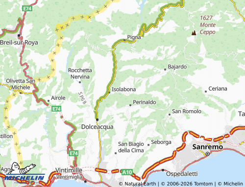 MICHELIN Apricale map - ViaMichelin