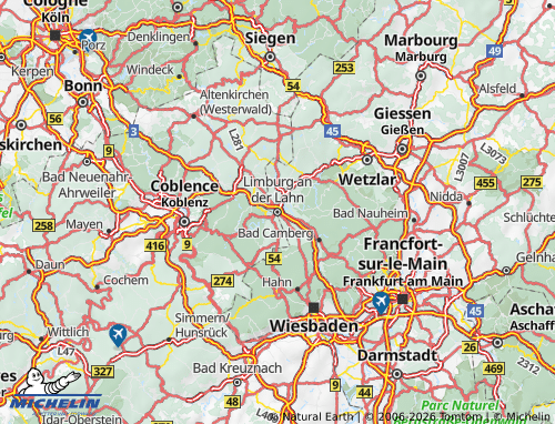 MICHELIN Limburg-Weilburg map - ViaMichelin