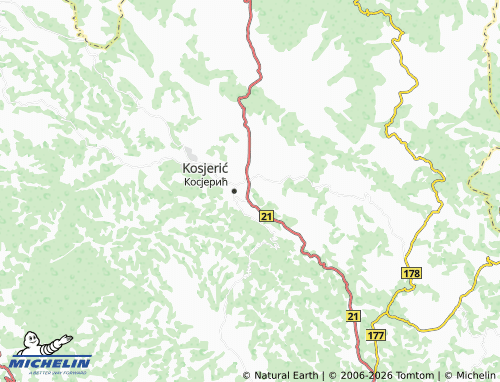 Mapa MICHELIN Kosjerić Selo - ViaMichelin