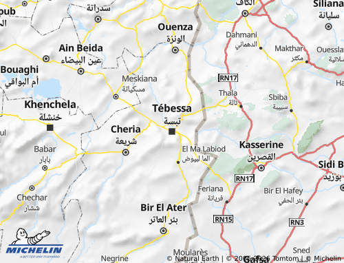 Carte MICHELIN Tebessa - ViaMichelin