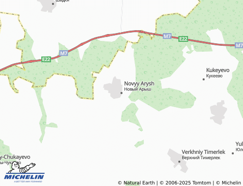 MICHELIN Novyy Arysh map - ViaMichelin
