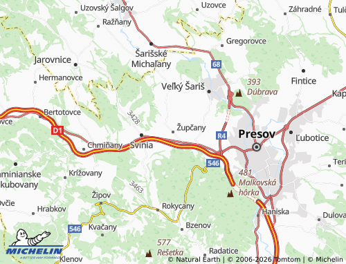 MICHELIN-Landkarte Župčany - ViaMichelin