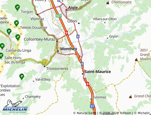 MICHELIN Massongex map - ViaMichelin