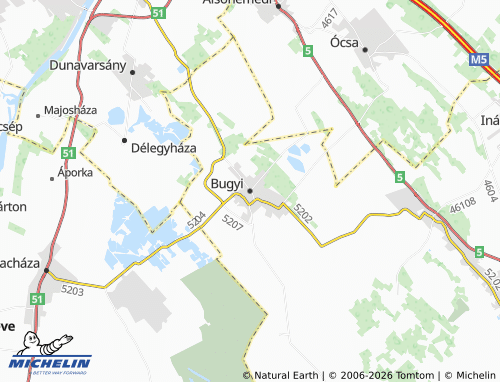 Carte MICHELIN Bugyi - ViaMichelin