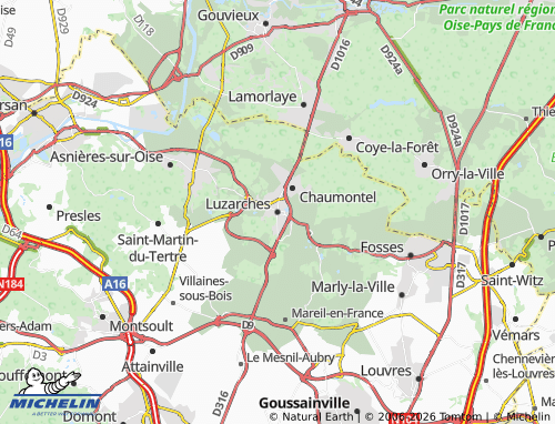 MICHELIN Luzarches map - ViaMichelin