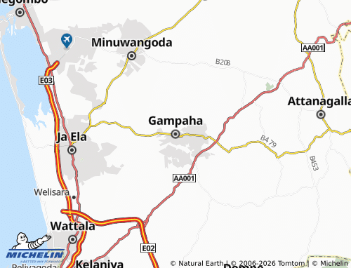 MICHELIN Gampaha map - ViaMichelin