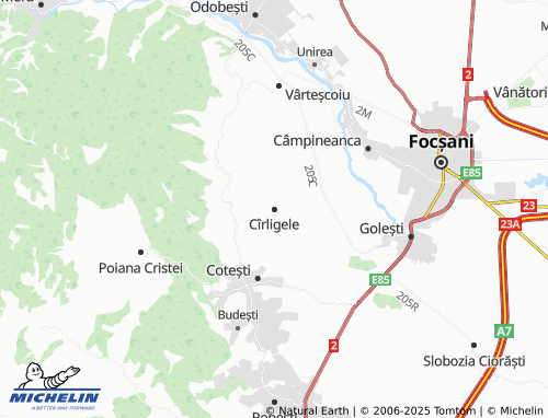 MICHELIN Cîrligele map - ViaMichelin