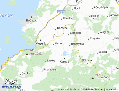 MICHELIN-Landkarte Tepecik (Karaova) - ViaMichelin