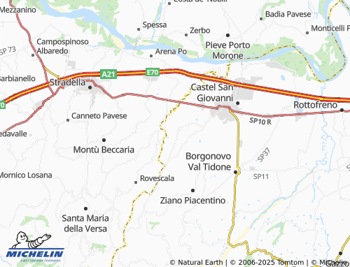 MICHELIN Ganaghello map - ViaMichelin