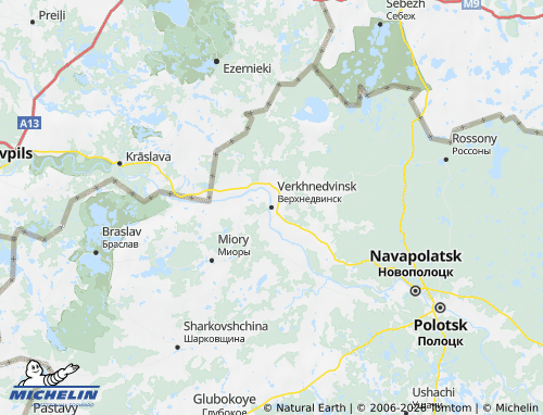 MICHELIN-Landkarte Verkhnedvinskiy rayon - ViaMichelin