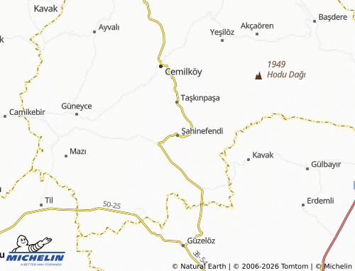 MICHELIN Şahinefendi map - ViaMichelin