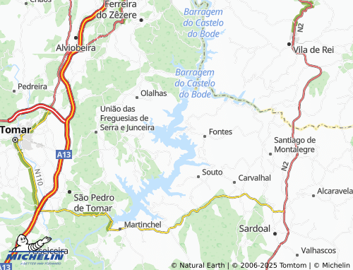 MICHELIN Cabeça Ruiva map - ViaMichelin