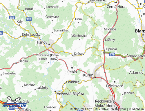 Kaart MICHELIN Drásov - ViaMichelin