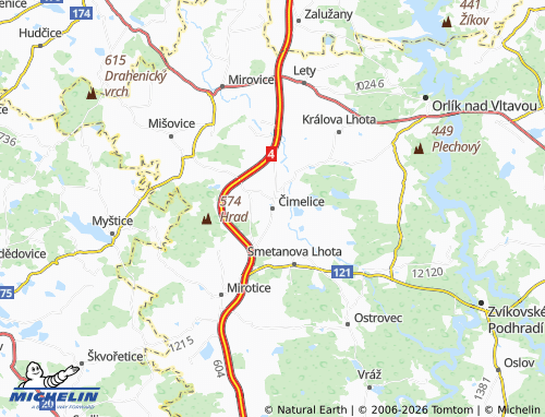 Mappa MICHELIN Čimelice - ViaMichelin