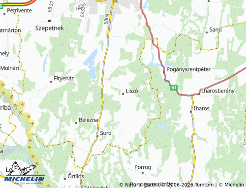 MICHELIN Liszó map - ViaMichelin