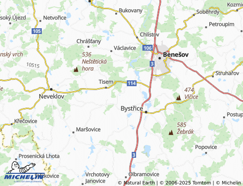 MICHELIN Tvoršovice map - ViaMichelin