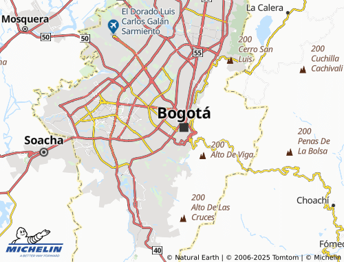 MICHELIN Voto Nacional map - ViaMichelin