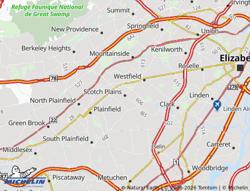Mappa MICHELIN Scotch Plains - ViaMichelin
