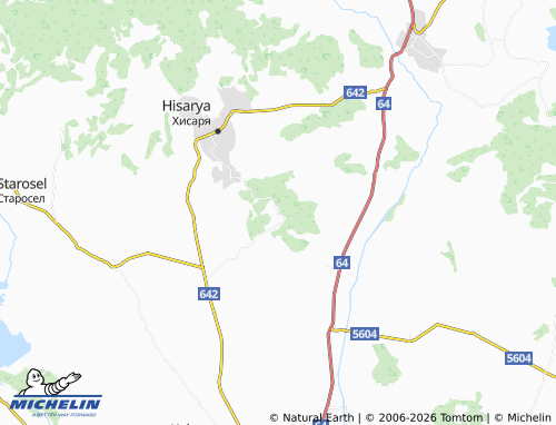 Mapa MICHELIN vz Hisarya - ViaMichelin