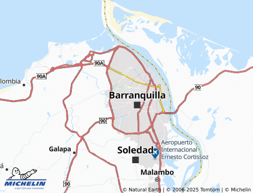 MICHELIN Nueva Colombia map - ViaMichelin