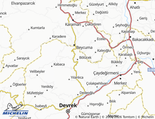 Mapa MICHELIN Bölücek - ViaMichelin