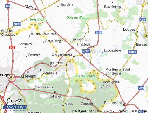 MICHELIN Erquelinnes map - ViaMichelin