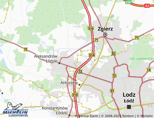 MICHELIN Kolonia Brużyca map - ViaMichelin