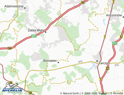 MICHELIN Ojrzanów map - ViaMichelin