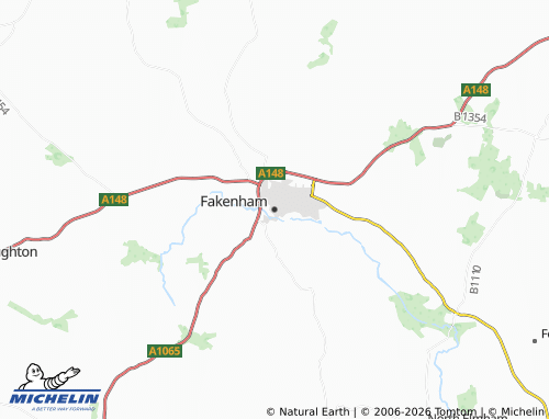 Carte MICHELIN Fakenham - ViaMichelin