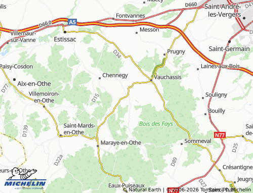 Mapa MICHELIN Bercenay-en-Othe - ViaMichelin