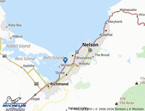 Mapa MICHELIN Tāhunanui - ViaMichelin