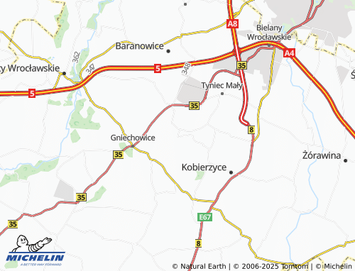 MICHELIN Krzyżowice map - ViaMichelin