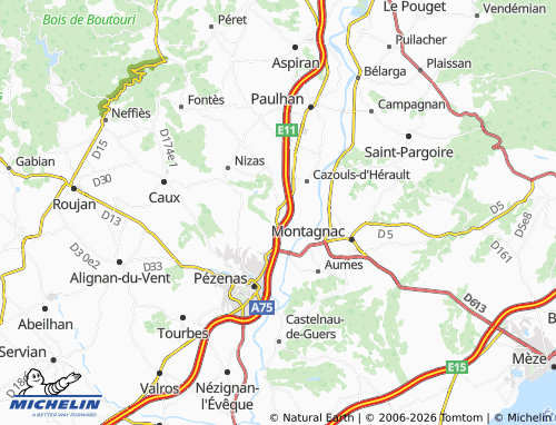 MICHELIN Lézignan-la-Cèbe map - ViaMichelin