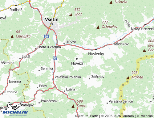 Mappa MICHELIN Hovězí - ViaMichelin