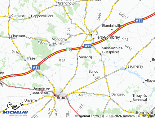 MICHELIN Vieuvicq map - ViaMichelin