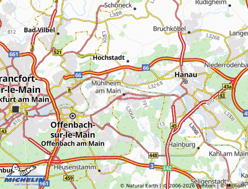 Mappa MICHELIN Mühlheim am Main - ViaMichelin