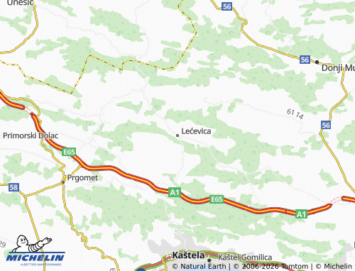 Mapa MICHELIN Lećevica - ViaMichelin