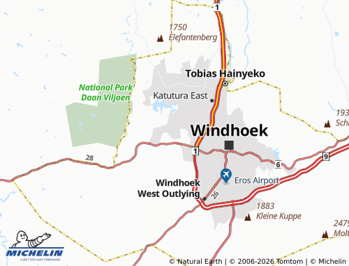 MICHELIN Otjomuise map - ViaMichelin