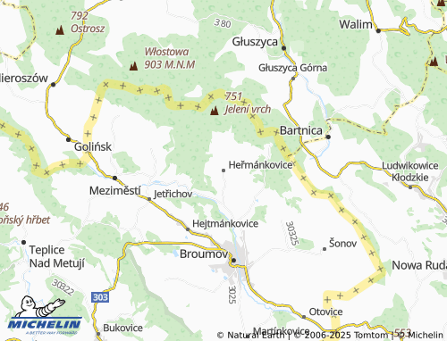 MICHELIN Heřmánkovice map - ViaMichelin