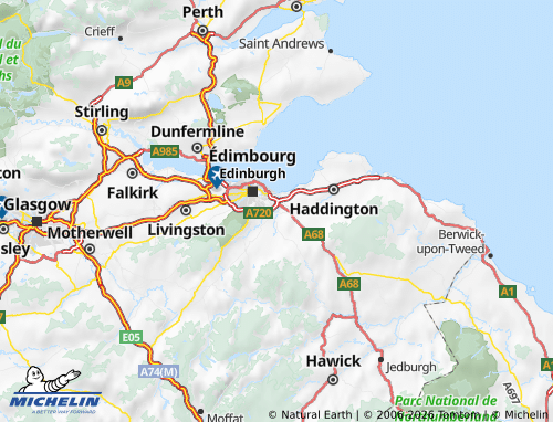 Carte MICHELIN Midlothian - ViaMichelin