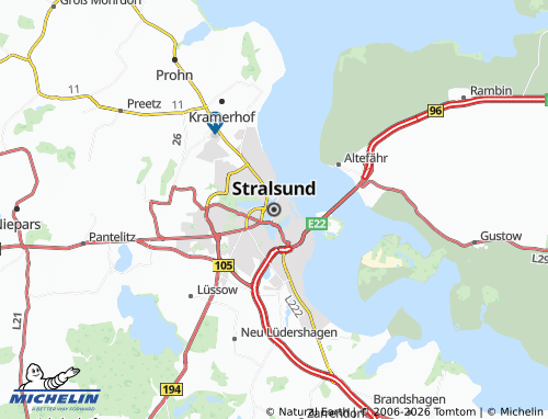 MICHELIN Stralsund map - ViaMichelin