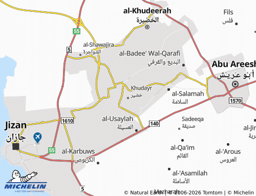 MICHELIN-Landkarte Khudayr - ViaMichelin