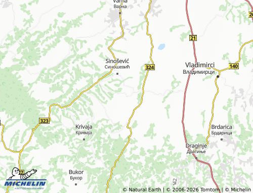 Mapa MICHELIN Nakučani - ViaMichelin